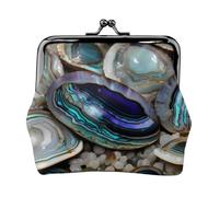 Abalone Madreperla Stampa Vintage Leather Change Purse Elegante Piccolo Portamonete per le Donne Portafoglio Mini