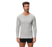 ABANDERADO Línea Térmico Algodón De Invierno Manga Larga T-Shirt Maniche Lunghe in Cotone, Grigio, Estándar Uomo