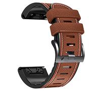 Abanen Cinturino per orologio da polso Quick Fit da 26 mm per Garmin Fenix 7X Solar/Fenix 6X Pro/Fenix 5X, in fibra di pelle con cuciture rivestite in silicone, morbido cinturino da polso a prova di