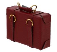 Abaodam 1 Pz Valigia Della Casa Delle Bambole Mini Valigia Decorazioni Mini Bagaglio Valigetta in Miniatura Borse in Miniatura Arredamento Per La Casa Retrò Piccola Valigia Rosso Di Legno