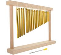 Abaodam 1 Set Campanelli Eolici a Venti Toni Strumenti Suono Rintocchi Riga Tono Carillon Musicale Doppio Campana Strumento Campanelli Eolici in Ottone Tiglio Golden