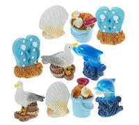 Abaodam 1 Set Micro Ornamento Paesaggistico Ornamento di Uccelli in Miniatura Ornamento del Secchio in Miniatura Decorazione del Mobile Arredamento Nautico Resina 10 Pezzi