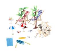 Abaodam 1 Set Miniature Spiaggia Resina Accessori per Casa delle Ombrelloni e Elementi Decorativi per Miniatura per Diy e Decorazioni Estive