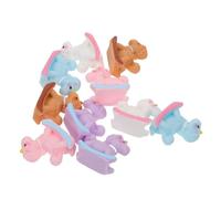 Abaodam 10 Macaron Color Resin Mini Rocking Horse Figurines Pastel Unicorn Decor For Dollhouse Cake Toppers Christmas Keepsakes And Home Accent
