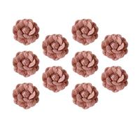 Abaodam 10 Pezzi Accessori per Chioma in Microfibra Effetto Pelle Fiori di Gardenia Marrone per Personalizzare Vestiti e Costumi Decorazione Fai da Te