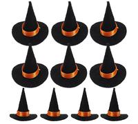 Abaodam 10 Pezzi Cappello Da Di Halloween Puntello Del Cappello Delle Streghe Mini Cappello Strega Cappello Strega in Feltro Arredamento Panno in Feltro Piccolo Cappello Da Strega