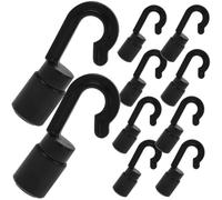 Abaodam 10 Pezzi Gancio per Ormeggio per Kayak e Sailboat Corda Elastica | Pom e Gomma, Leggero e Robusto, Non Graffia le Finiture, Nero, per Legare al Molo