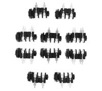 Abaodam 10 Pezzi Jack Audio Mono e Stereo Connettore Microfono e Cuffie Spina Pin per Chitarra e Effetto Adattatore Audio Metallico Resistente per Studio e Live