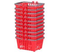 Abaodam 10 Pezzi Mini Cestini Portaoggetti in Plastica Rossi Accessori Decorativi per Casa delle Bambole in Miniatura 1/6 Giocattoli per e Ornamenti Realistici per Micro Supermercato