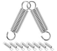 Abaodam 10 Pezzi Molle di Trazione in Acciaio Inox Ganci, Kit Argento | Elasticità Elevata, Assortimento Sostituibile, per Officina e Manutenzione Macchine, Ricambio per Cavalletto Bici
