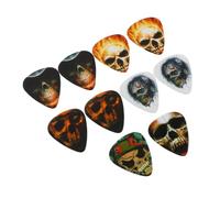 Abaodam 10 Pezzi Plettri per Chitarra e Ukulele Design Teschio, Resistenti All'usura in Celluloide, Sostituiscono Plettri Vecchi, per Principianti e Amici che Imparano a Suonare