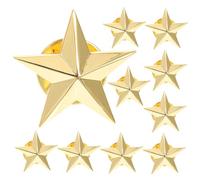 Abaodam 10 Spille Pentagramma in Lega a Forma di Stella a Cinque Punte, Distintivi Decorativi per Abbigliamento Uomo, Accessori Festa Compleanno e Costumi Militari, Confezione da 10 Pezzi