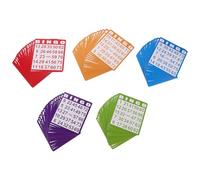 Abaodam 100 Carte Gioco di Bingo Multicolore Set da 5 Colori Cartella Sostitutiva Forniture Creative per Feste e Giochi di Gruppo Accessori per Eventi Sociali e Bomboniere