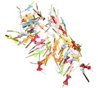 Abaodam 100 Pezzi Fiocchi in Poliestere per Sacchetti di Caramelle e Lecca-Lecca, Fascette di Tenuta Colorate per Dolciumi e Confezioni Regalo, per Negozi e Uso Fai da Te Colore Casuale