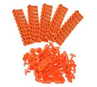 Abaodam 100 pezzi Targhette Auricolari per Bestiame in Plastica Arancione con Numeri Incisi Etichette Identificative per Animali da Fattoria Resistenti alle Intemperie Adatte per Pecore