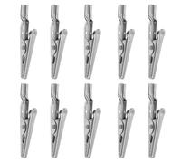 Abaodam 10pezzi Clip Coccodrillo in Acciaio Inox Resistenti e Anticorrosione con Impugnatura Differenziata per Collegamenti Elettrici Temporanei