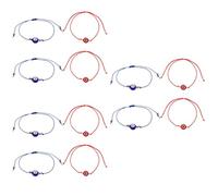 Abaodam 12 Pezzi Bracciale Intrecciato Occhio Turco Portafortuna in Lega e Vetro Corda Blu Decorazione da Polso Amuleto Anti-malocchio per Uomo e Donna Colore Casuale