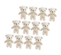 Abaodam 12 Pezzi Mini Orsetti di Peluche per Portachiavi in Cotone Pp, Decorazioni a Forma di Orso Morbido e Realistico, Ciondoli Portatili per Borse e Regali di Compleanno