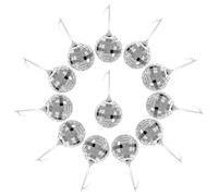 Abaodam 12 Pezzi Palla da Discoteca a Specchio in Vetro 5 Cm, Decorazioni Sospese Riflettenti per Feste, Matrimoni e Alberi di Natale, Ornamenti Pendenti per Ambienti Party