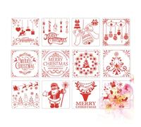Abaodam 12 Pezzi Stencil per Disegno DIY in Pet Bianco | Design Cavo, Riutilizzabile e Facile da Usare, per Decorazioni Murali e Lavori Creativi su Carta Stile Casuale
