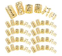 Abaodam 120 Pezzi Anelli per Dreadlock in Metallo Oro, Accessori per Chioma da Donna, Regolabili e Resistenti, Decorazioni per Trecce a Festival ed Eventi