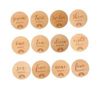 Abaodam 12pezzi Dischi Legno Per Carte Fotografica Per Catturare Momenti Speciali Della Crescita Del Decorazioni Uniche Per La Prima Infanzia