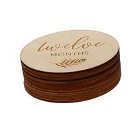 Abaodam 12pezzi Legno per Ragazzo Ragazza Ragazza Dischi per Ragazzo Carte per Tracciare la Crescita Mensile di Dischi in Legno per Foto e Decorazioni