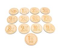 Abaodam 13pezzi Carte Decorativa Per Traguardi in Legno Con Stampa Di Animali Dischi Per Accessori Foto Di Crescita Mensile