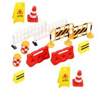 Abaodam 14pezzi Stradale in Miniatura Giocattolo per Ragazzo Ragazza di Segnali Stradali e Recinzioni per Layout di Sabbia e Giochi Educativi