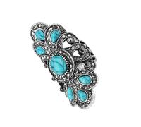 Abaodam 1pezzi Anello Turchese Blu Retrò Cavo Decorazione Per Mani Gioielli Da Donna Facil Indossare Togliere Elegante e Ben Fatto