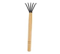 Abaodam 1pezzi Rastrello Per Foglie Cadute Da in Acciaio Al Carbonio Cinque Denti Strumento Per Pulizia Manico in Legno Ergonomico Adatto Per Giardino Fattoria e Cortile