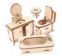 Abaodam 1set Giocattoli Per Toilette Miniatura Per Casa Delle Bambole Accessori Legno Per Decorazione e Giochi Creativi Per Attività Genitore-figliolo