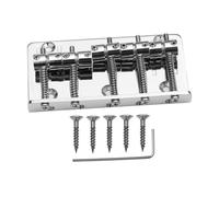 Abaodam 1set Ponte Sella Metallico Per Ukulele e Chitarra Elettrica Strain Plate Bridge Sostitutivo Facile Da Montare Design Vintage Elegante e Funzionale Argento