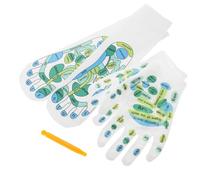 Abaodam 1sets Calzini Per Agopressione Strumenti Di Riflessologia Plantare Bacchetta Per Massaggi Ai Piedi Completo Con Guanti e Tabelle Guida Per Uso Domestico