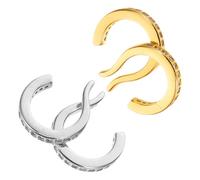 Abaodam 2 Paia Orecchini a Clip Regolabili senza Fori Strass, Polsini Ear Cuff Leggeri e Anallergici per Donna e Ragazza, Set Doppi Orecchini Circolari Eleganti per Uso Quotidiano e