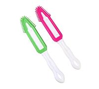 Abaodam 2 per Silicone Pettine Pulizia Animali Domestici Rimuovi Sciogli Nodi e Massaggia e Rosa per Grooming Cane e Cucciolo