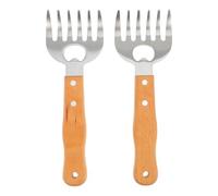 Abaodam 2 pezzi Artigli per Carne in Acciaio Resistente con Manico lungo Antiscivolo Resistenti al Calore per Sminuzzare e Maneggiare Carne Bbq come Pollo Maiale e Manzo con Apribottiglie