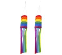 Abaodam 2 Pezzi Bandiera a Vento Arcobaleno per Giardino, Leggera | Decorazione Sospesa per Cancello e Giardino, Fluttua la Brezza, Effetto Vivace All'aperto