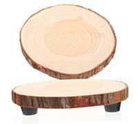 Abaodam 2 Pezzi Base di Chip in Legno Rotondo all'aperto pianta fioriere in Piedi Supporto per fioriera Supporto per Fiori succulenti da Tavolo Vassoio per fioriera Sgabello portavaso