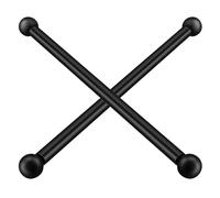 Abaodam 2 Pezzi Braccio Croce per Lampione Esterno Nero con Cappuccio Metallico Filettato per Sostituzione Braccio Lampada Patio e Lampione Outdoor