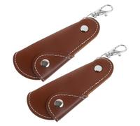 Abaodam 2 pezzi Calzascarpe Pieghevole Compatto Portachiavi Leggero e Pratico per Anziani Donne Incinte e Uso Quotidiano senza Bisogno di Piegarsi Marrone Scuro