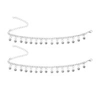 Abaodam 2 Pezzi Cavigliere con Campanelli in Argento Bracciali Piede Resistenti e Luminosi Gioielli Donna Leggeri per Spiaggia Stagione Calda e Valentina Design Elegante e Versatile