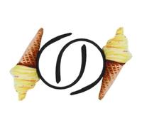 Abaodam 2 Pezzi Cerchietto Gelato a Cono per Donne, Simpatico, in Stoffa | Stile Cartoon, Leggero e Comodo Tutto il Giorno, per Festa di Compleanno e Acconciatura Quotidiana