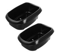 Abaodam 2 Pezzi Cestino Bicicletta Nero in Plastica Portapacchi Posteriore Rinforzato e Anteriore con Attacco Rapido Adatto per Triciclo e Scooter capacità Alta per Giochi e Oggetti