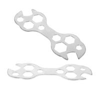 Abaodam 2 Pezzi Chiave Multifunzione per Raggi Bici in Lega di Alluminio Design Multibuco Robusto, Misura 8-17mm, Strumento Essenziale per Riparazioni All'aperto di Biciclette e Moto