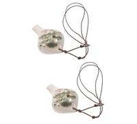 Abaodam 2 Pezzi Di Ocarina in Porcellana Con Design A Forma Di Fiore Facili Da Suonare Ideali Per La Festa Dei Bambini