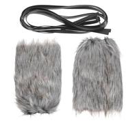 Abaodam 2 Pezzi Fasce le Gambe Pelliccia Sintetica, Calde e Confortevoli, Accessori Versatili per Costume Medievale e Performance Sul Palco