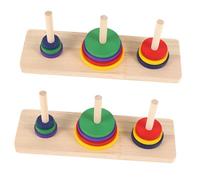Abaodam 2 Pezzi Giocattoli Intellettuali Colorati Legno Puzzle Torre Hanoi per Adulti per Party e Attività da Te Sviluppa Creatività