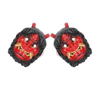 Abaodam 2 Pezzi Maschere Demoniache Giapponesi Tengu in Plastica Rosso per Halloween, Cosplay Confortevoli e Riutilizzabili per Feste in Maschera Indoor e Carnevale