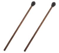 Abaodam 2 Pezzi Mazza Da Tamburo Per Tamburo a Lingua, Bacchette Da Allenamento in Legno e Silicone Nero, Accessori Per Batteria Per Principianti e Ragazzo Ragazza, Set Per Esercizi Musicali